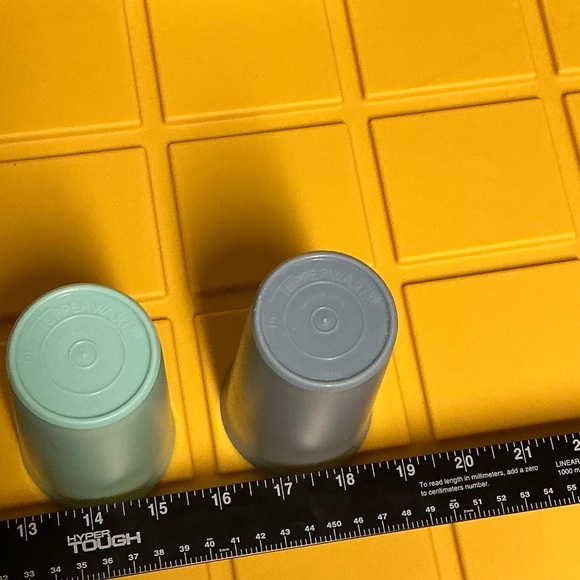 Tupperware 16 oz Plastic Drinking Glass Cups Set of 3 Gray Blue Light Blue - Picture 8 of 8
